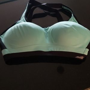 Avia blue and black crisscross sports bra